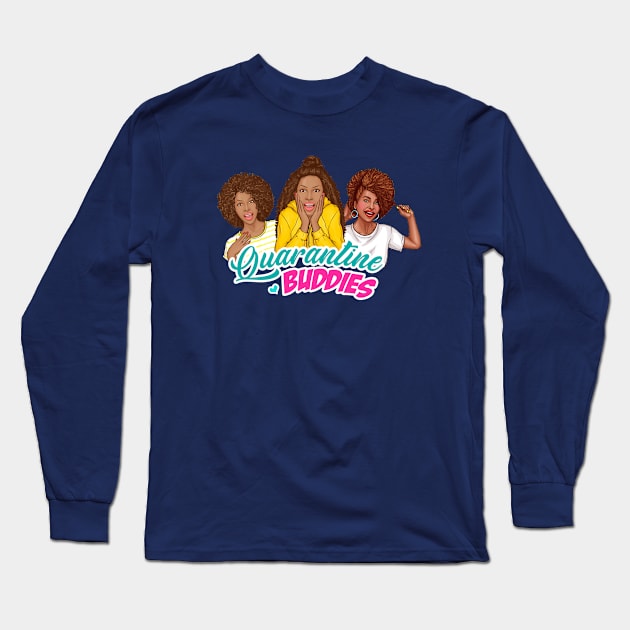 Quarantine Buddies- African American Retro Pop Art Design Long Sleeve T-Shirt by best-vibes-only